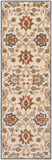 Caesar CAE-1204 Traditional Wool Rug CAE1204-268 Rust, Burgundy, Denim, Sage, Tan, Khaki, Cream 100% Wool 2'6" x 8'