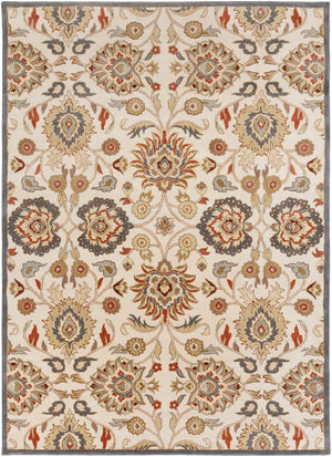 Caesar CAE-1204 Traditional Wool Rug CAE1204-811 Rust, Burgundy, Denim, Sage, Tan, Khaki, Cream 100% Wool 8' x 11'