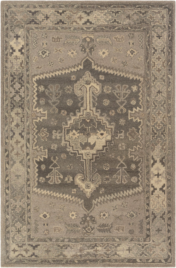 Caesar CAE-1223 Traditional Wool Rug CAE1223-912 Dark Brown, Taupe, Medium Gray, Beige 100% Wool 9' x 12'