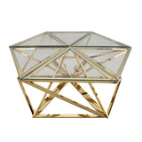 Sagebrook Home Glam Metal Hexagon Coffee Table, Gold 15436-02 Gold Metal