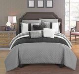 Osnat Grey Twin 8pc Comforter Set
