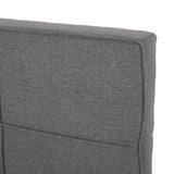 Marlene Contemporary Upholstered Queen/Full Headboard, Charcoal Gray and Black Noble House