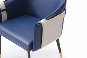 VIG Furniture Modrest Calder - Blue & Beige Bonded Leather Dining Chair VGVCB065-BLU-DC