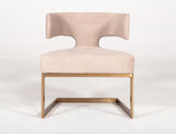 VIG Furniture Modrest Calvo Modern Off-White Velvet & Brass Dining Chair VGVCB897A-OWHT