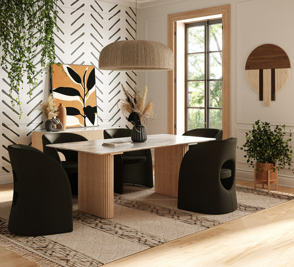 VIG Furniture Modrest - Cambridge White Marble & Mango Rectangular Dining Table VGEDRID120004-RCT