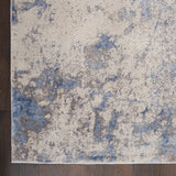 Nourison Sleek Textures SLE04 Machine Made Power-loomed Indoor Area Rug Blue/Ivory/Grey 7'10" x 10'6" 99446711670