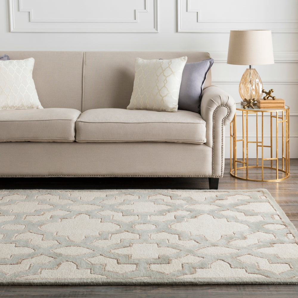 Modern Classics CAN-2041 Modern NZ Wool, Viscose Rug CAN2041-913 Cream, Medium Gray, Tan 80% NZ Wool, 20% Viscose 9' x 13'