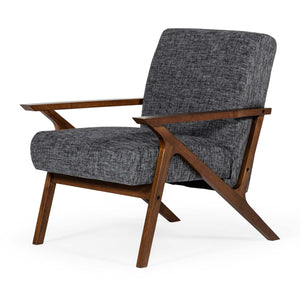 VIG Furniture Modrest Candea - Mid-Century Walnut and Grey Accent Chair VGMAMI-997-CHR