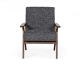 VIG Furniture Modrest Candea - Mid-Century Walnut and Grey Accent Chair VGMAMI-997-CHR