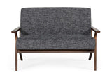 VIG Furniture Modrest Candea - Mid-Century Walnut and Grey Loveseat VGMAMI-997-LVST