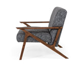 VIG Furniture Modrest Candea - Mid-Century Walnut and Grey Accent Chair VGMAMI-997-CHR