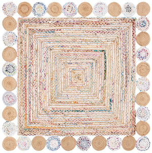 Cape Cod 201 Contemporary Hand Woven Jute & Cotton Rug Beige / Multi