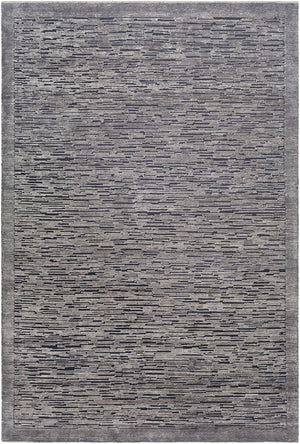 Capri CAP-2307 Modern NZ Wool, Silk Rug CAP2307-913 Black, Taupe 50% NZ Wool, 50% Silk 8'10" x 13'