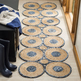 Safavieh Cape Cod 306 Hand Woven 70 % Jute 30 % Recycled Denim Fabric( Denim) Rug CAP306M-3