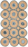 Safavieh Cape Cod 306 Hand Woven 70 % Jute 30 % Recycled Denim Fabric( Denim) Rug CAP306M-3