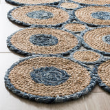 Safavieh Cape Cod 306 Hand Woven 70 % Jute 30 % Recycled Denim Fabric( Denim) Rug CAP306M-3