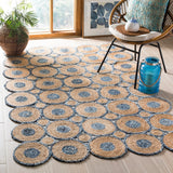 Safavieh Cape Cod 306 Hand Woven 70 % Jute 30 % Recycled Denim Fabric( Denim) Rug CAP306M-3