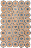 Cape Cod 306 Hand Woven 70 % Jute 30 % Recycled Denim Fabric( Denim) Rug