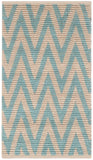 Cape Cod 863  Hand Woven 70% Cotton 30% Jute Rug Natural / Turquoise