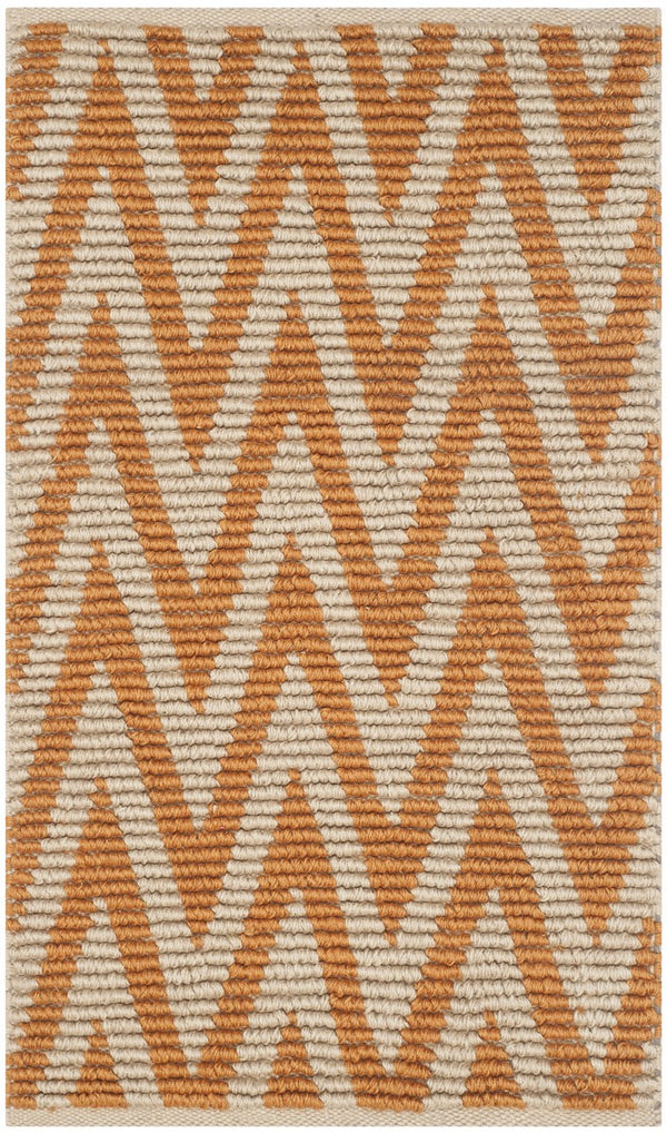 Cape Cod 863  Hand Woven 70% Cotton 30% Jute Rug Natural / Orange