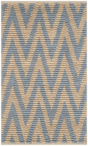 Cape Cod 863  Hand Woven 70% Cotton 30% Jute Rug Natural / Light Blue