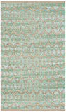 Cape Cod 864  Hand Woven 70% Cotton 30% Jute Rug Natural / Teal