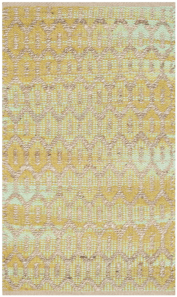 Cape Cod 864  Hand Woven 70% Cotton 30% Jute Rug Natural / Green