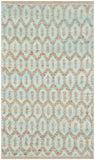 Cape Cod 864  Hand Woven 70% Cotton 30% Jute Rug Natural / Turquoise