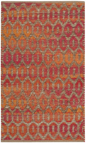 Cape Cod 864  Hand Woven 70% Cotton 30% Jute Rug Natural / Orange