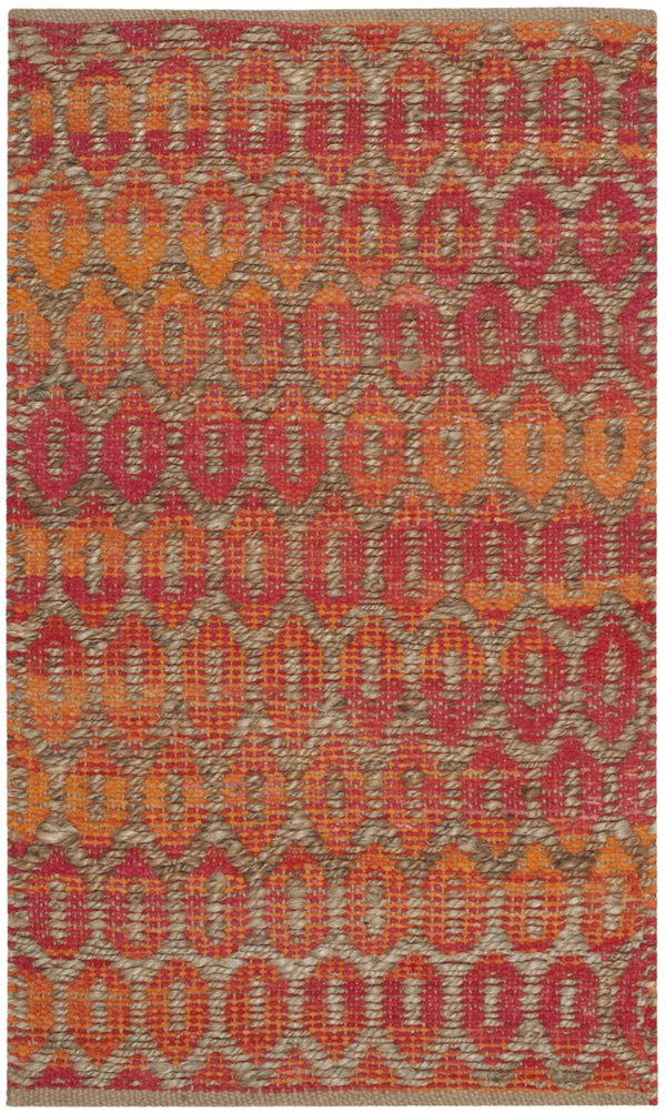 Cape Cod 864  Hand Woven 70% Cotton 30% Jute Rug Natural / Orange