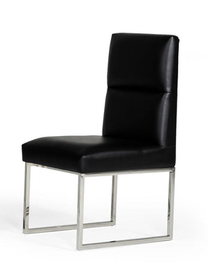 VIG Furniture A&X Carla - Modern Black Leatherette Dining Chair (Set of 2) VGUNAC022-BLK-DC