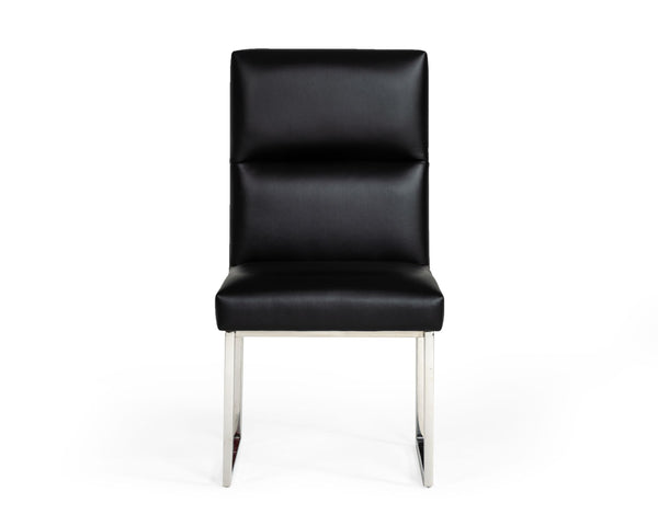 VIG Furniture A&X Carla - Modern Black Leatherette Dining Chair (Set of 2) VGUNAC022-BLK-DC