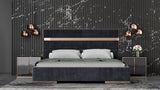 VIG Furniture Nova Domus Cartier Modern Black Velvet & Rosegold Bed VGVCBD-A002