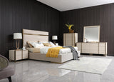 VIG Furniture Nova Domus Cartier - Modern Beige Shagreen and Brushed Brass Dresser VGVC-J-A002-M