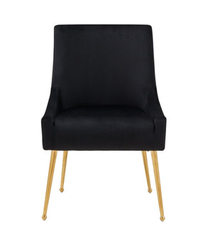 VIG Furniture Modrest Castana - Modern Black Velvet & Gold Dining Chair (Set of 2) VGRHRHS-DC-101-BLK