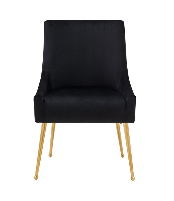 VIG Furniture Modrest Castana - Modern Black Velvet & Gold Dining Chair (Set of 2) VGRHRHS-DC-101-BLK