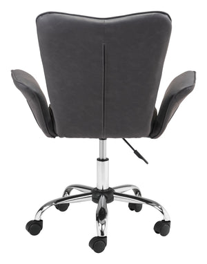 Zuo Modern Specify 100% Polyurethane, Plywood, Steel Modern Commercial Grade Office Chair Gray, Chrome 100% Polyurethane, Plywood, Steel