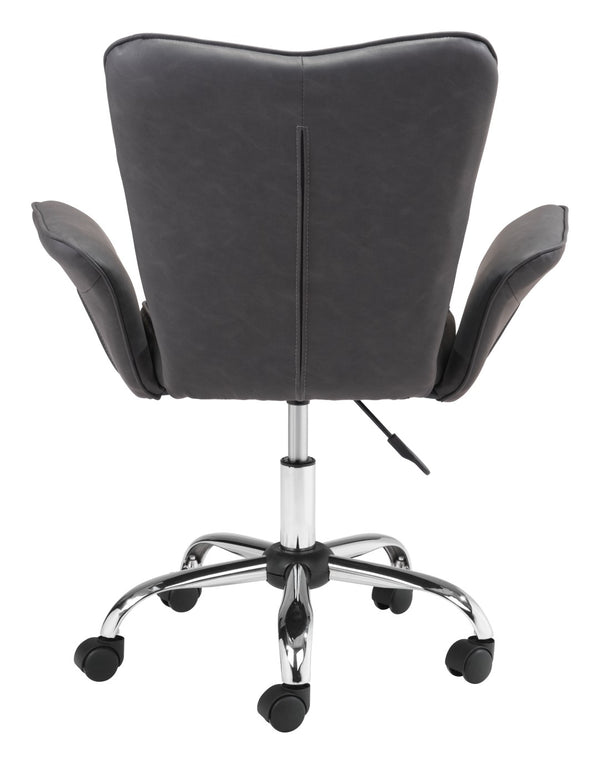 Zuo Modern Specify 100% Polyurethane, Plywood, Steel Modern Commercial Grade Office Chair Gray, Chrome 100% Polyurethane, Plywood, Steel