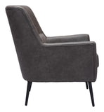 Zuo Modern Ontario 100% Polyester, Plywood, Steel Modern Commercial Grade Accent Chair Vintage Black, Black 100% Polyester, Plywood, Steel