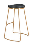 Zuo Modern Bree 100% Polyurethane, Plywood, Stainless Steel Modern Commercial Grade Barstool Set - Set of 2 Black, Gold 100% Polyurethane, Plywood, Stainless Steel