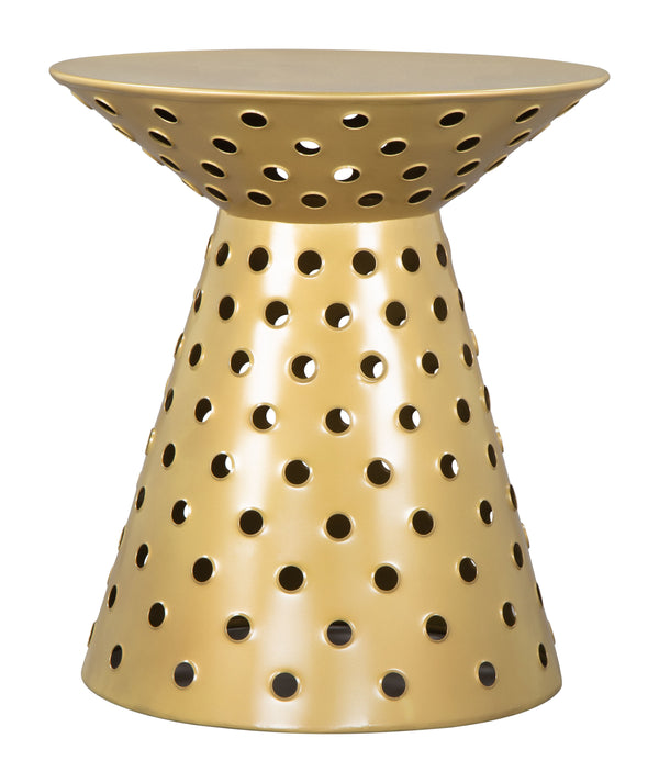 Zuo Modern Proton Iron Modern Commercial Grade Side Table Gold Iron