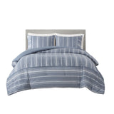 Kent Casual 3 Piece Striped Herringbone Oversized Comforter Set