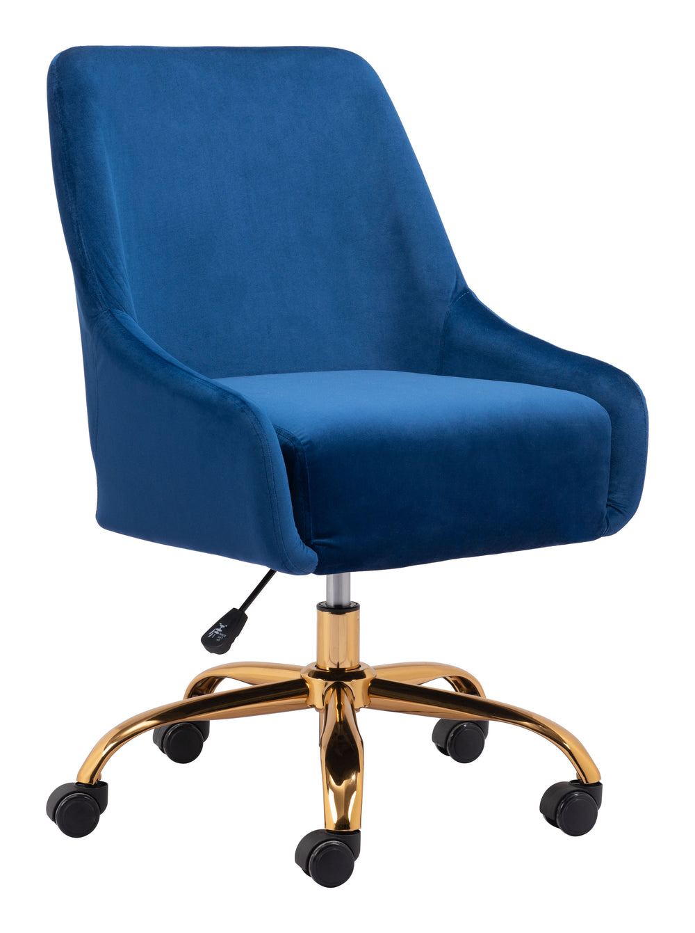 Zuo Modern Madelaine 100% Polyester, Plywood, Steel Modern Commercial Grade Office Chair Navy, Gold 100% Polyester, Plywood, Steel