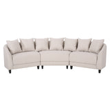 Covecrest Contemporary Fabric 3 Seater Curved Sectional Sofa