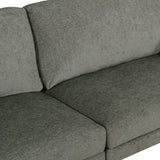 Malverne Contemporary 3 Seater Fabric Sofa with Accent Pillows, Gray and Dark Brown Noble House