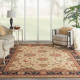 Nourison Living Treasures LI04 Persian Machine Made Loomed Indoor only Area Rug Ivory/Black 8'3" x 11'3" 99446677303