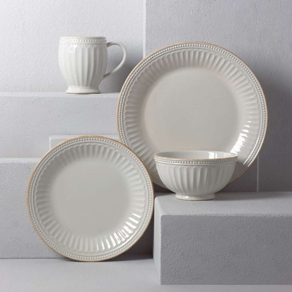 French Perle Groove White™ 4-Piece Place Setting