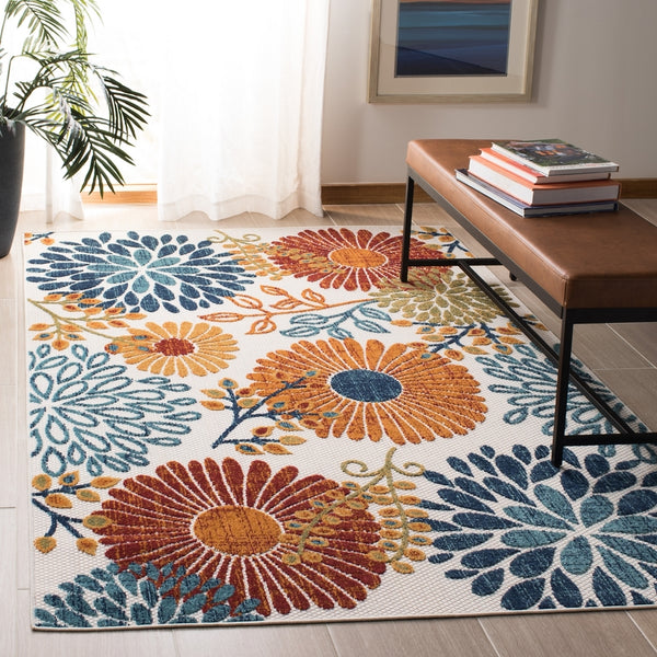 Safavieh Cabana 832 Flat Weave Polypropylene Floral - Indoor/Outdoor Rug CBN832A-8SQ
