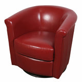 Marvel Contemporary Leather-Look Swivel Accent Chair Contemporary Accent - Swivel
