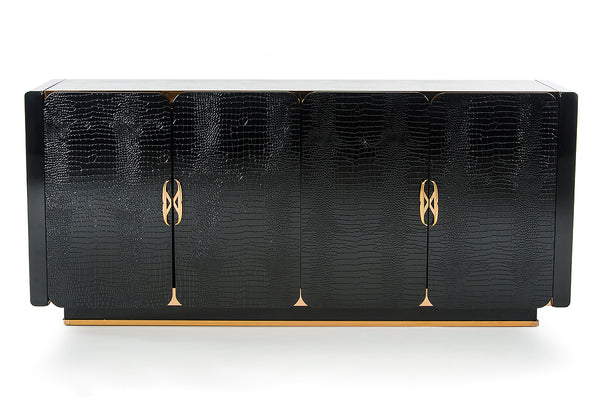 VIG Furniture A&X Talin Modern Black Crocodile & Rosegold Buffet VGUN106-180-CROC